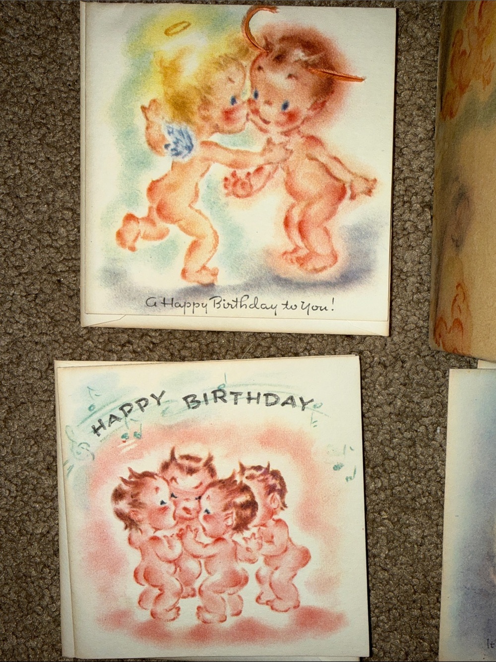 Saints 'n' Sinners Vintage Party Greeting Card Set - Pink/Cream - Picture 5 of 13